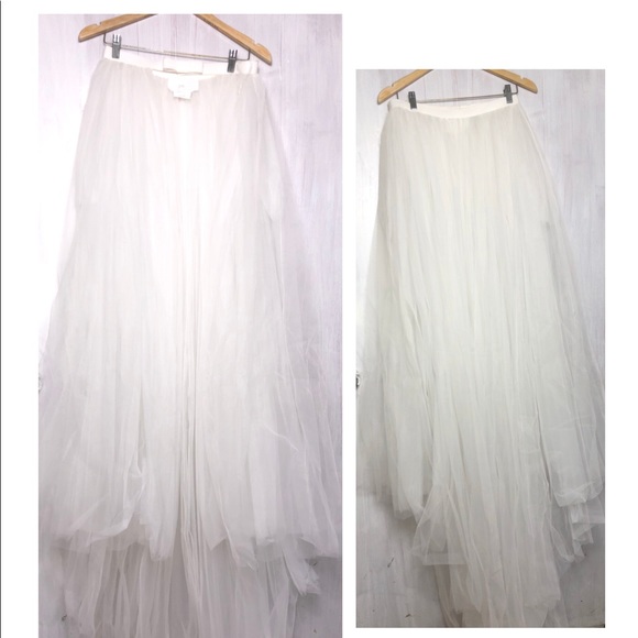 RARE WATTERS BRIDE TULLE BOW CLIP TRAIN SKIRT 10 - Picture 8 of 9